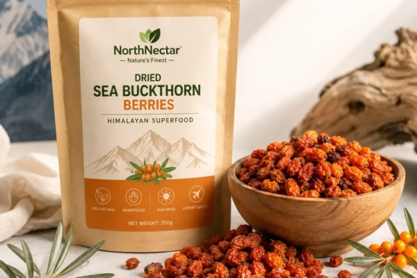 NorthNectar Premium Dried Sea Buckthorn Berries from the Himalayan region of Pakistan